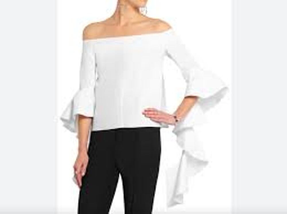 Ellery "Delores" White Off The Shoulder Zipper Back Corset Blouse size 4